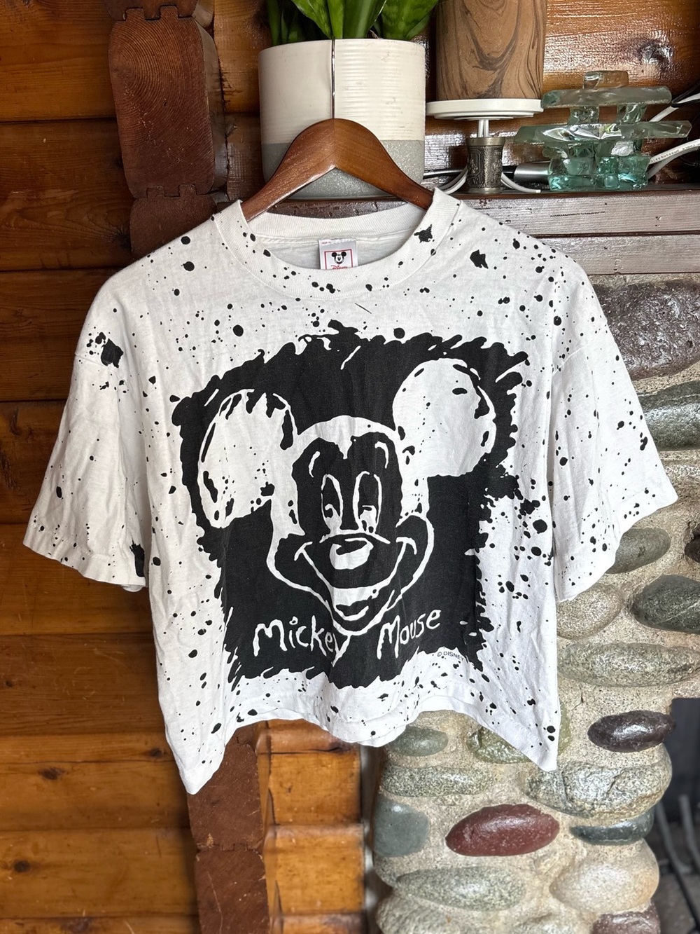 Disney Wear Single Stitch 80s/90s Made in USA Mickey Mouse White and Black